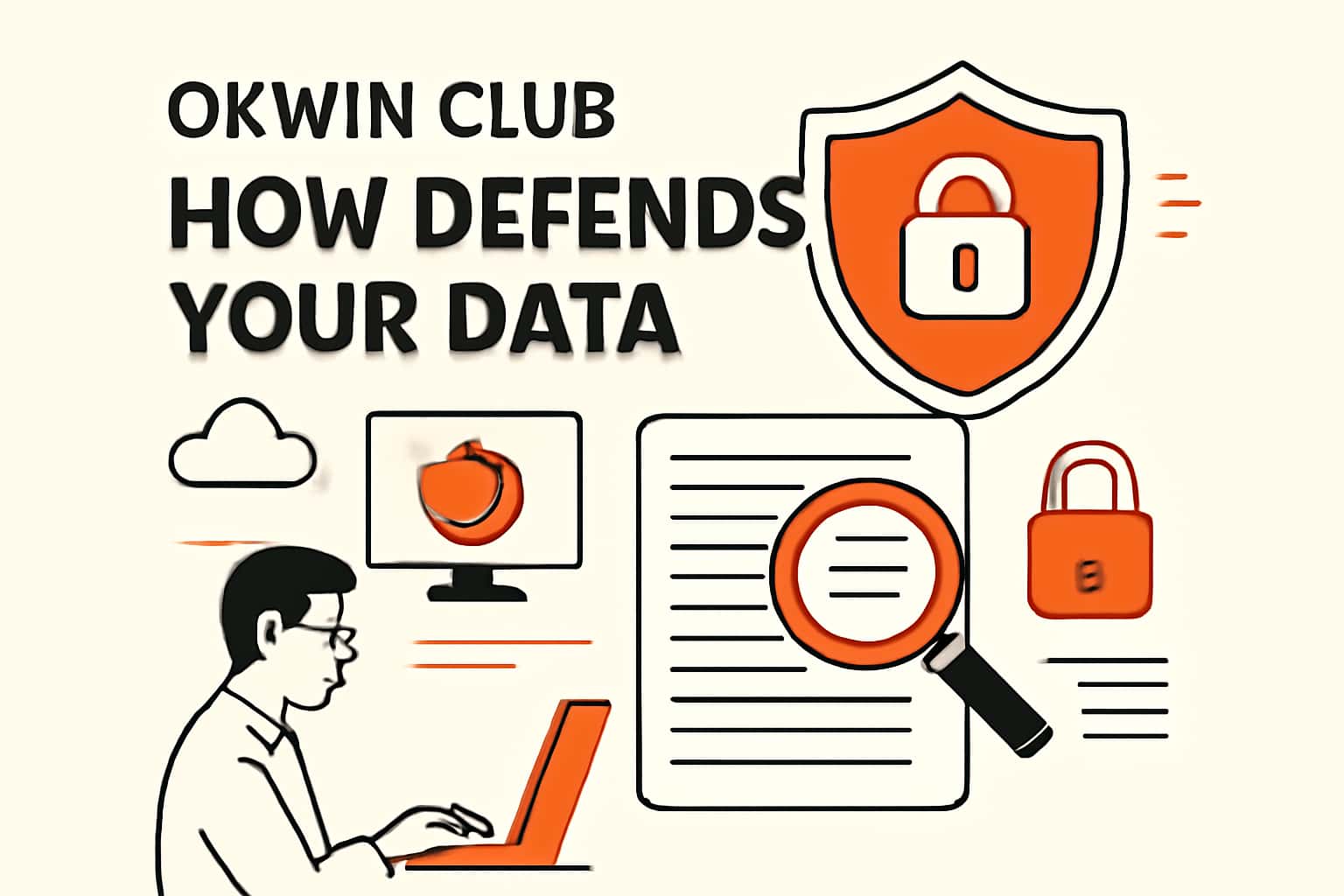A visual representation of data security measures at Okwin Club.