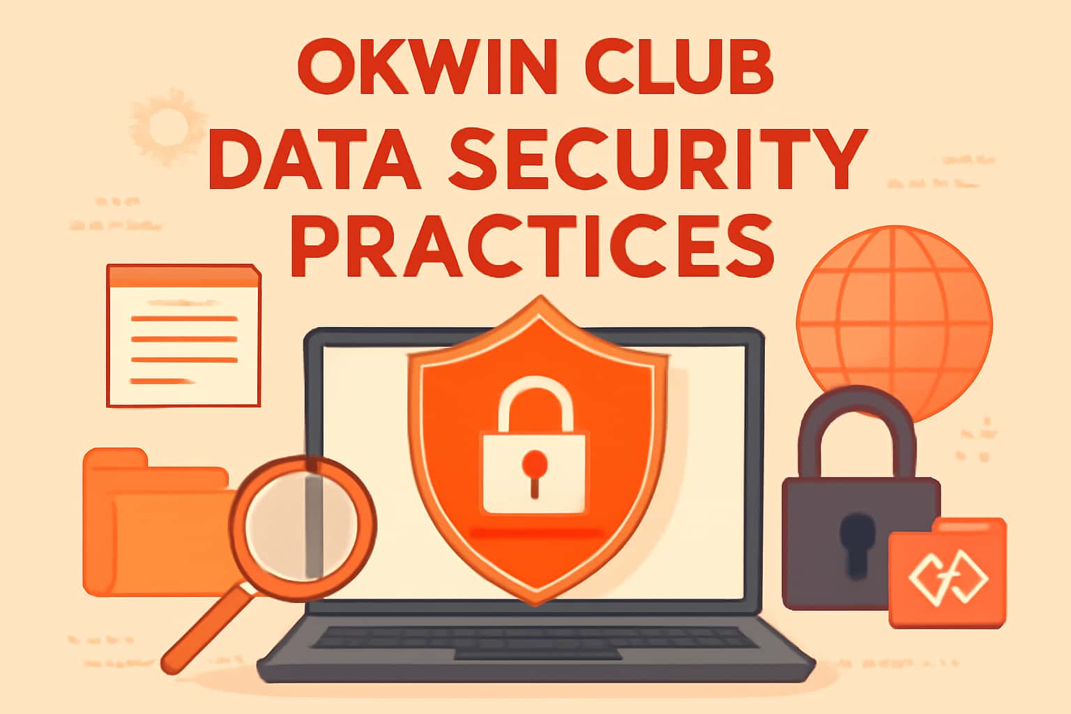 An informational scene representing Okwin Club Data Security Practices.
