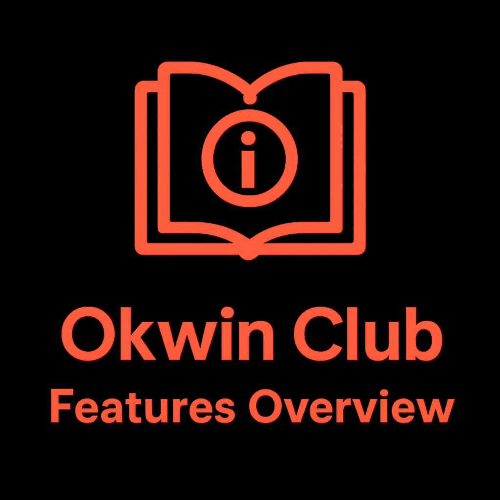 Minimalistic badge representing Okwin Club Features Overview.