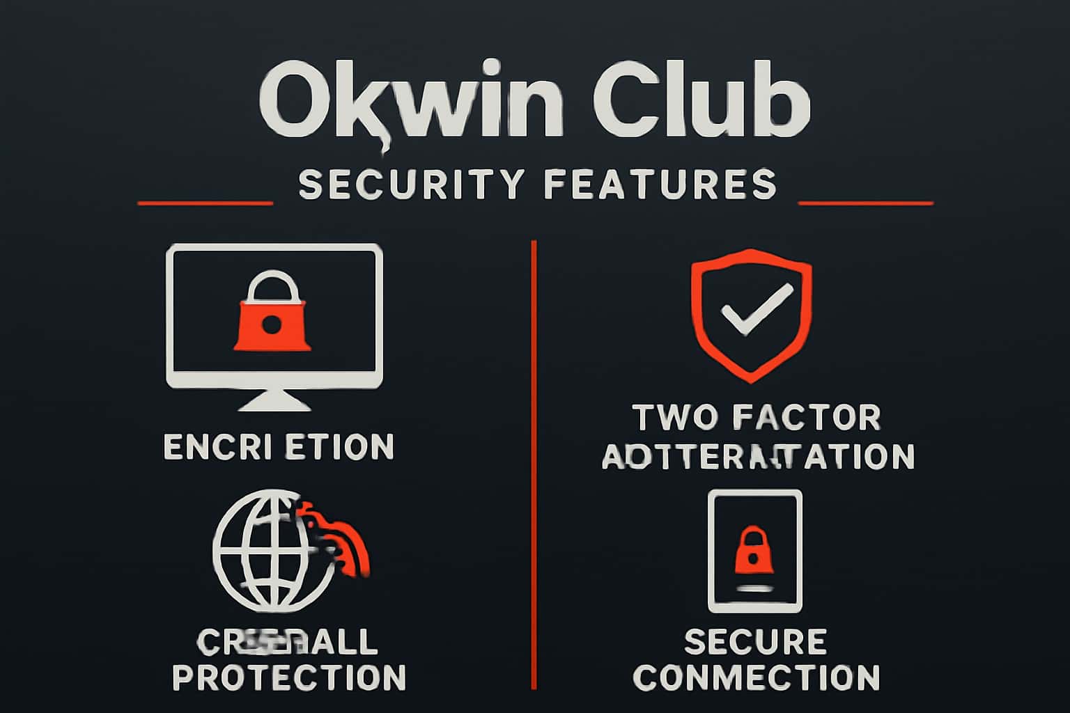 An informative graphic illustrating Okwin Club's security features.
