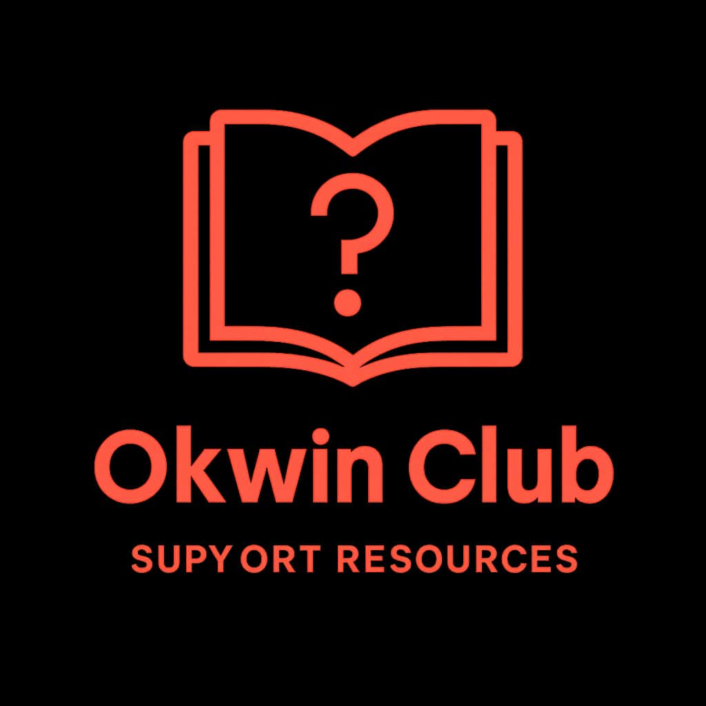 An icon representing Okwin Club Support Resources with a professional design.