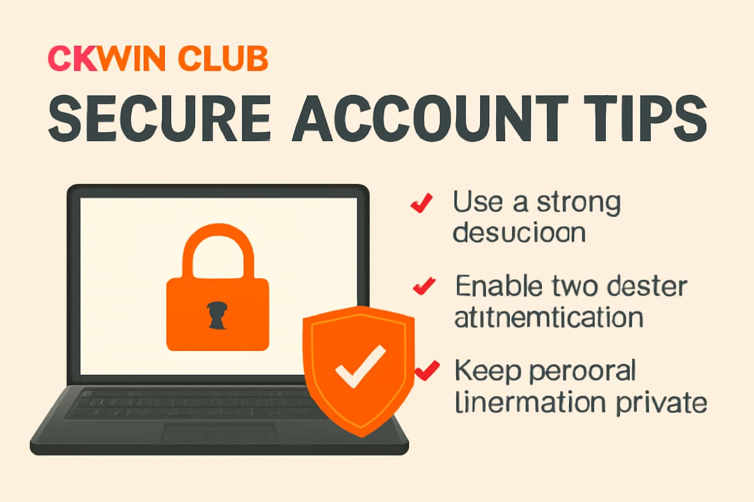 An informative scene depicting secure account management with the Okwin Club branding.