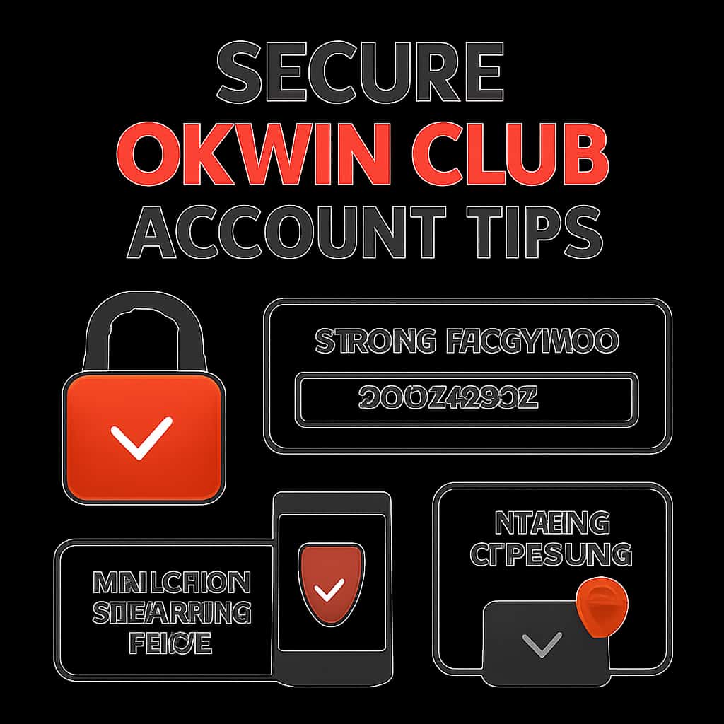 An illustration explaining secure account practices for Okwin Club.