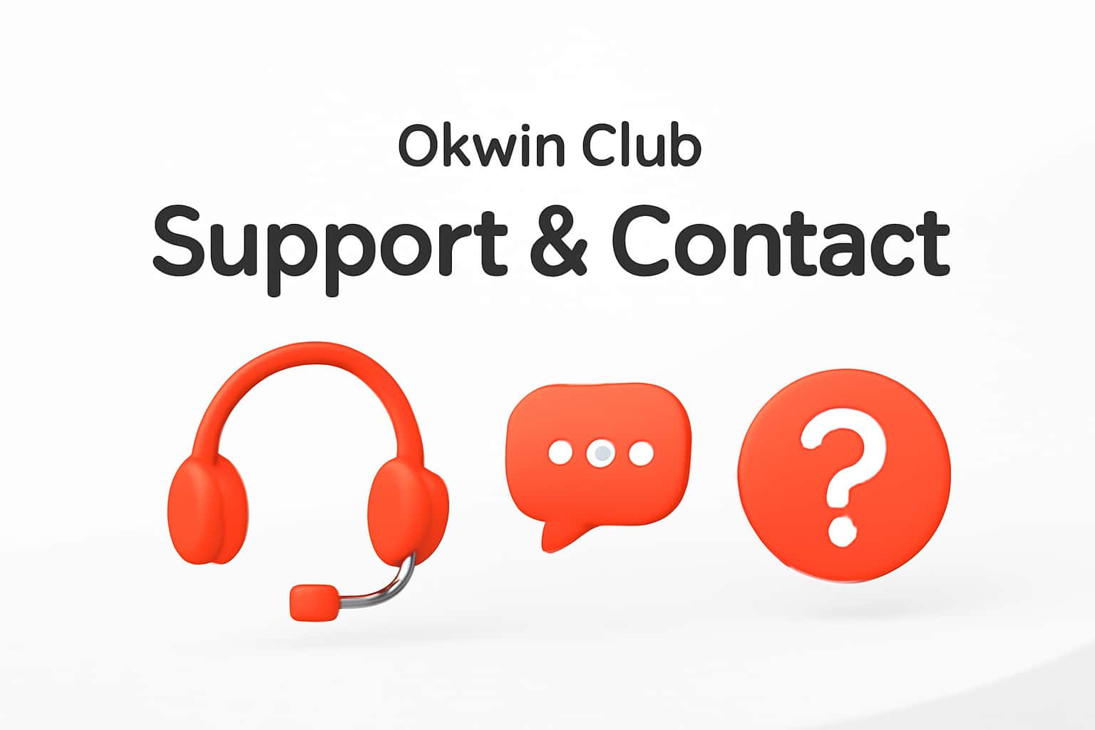 Okwin Club Support & Contact Interface